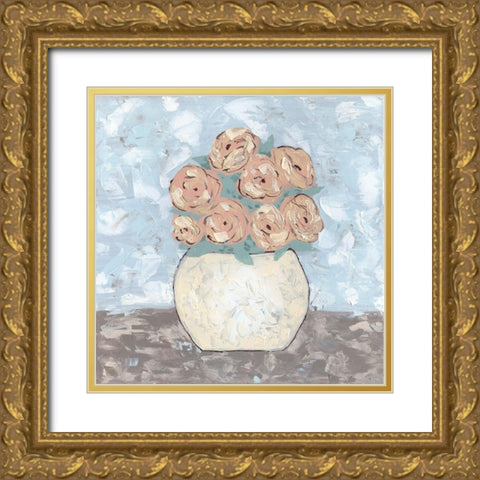 Sketchy Floral Vase Gold Ornate Wood Framed Art Print with Double Matting by Bryan, Kathleen