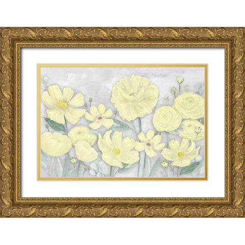 Peaceful Repose gray And yellow landscape Gold Ornate Wood Framed Art Print with Double Matting by Reed, Tara
