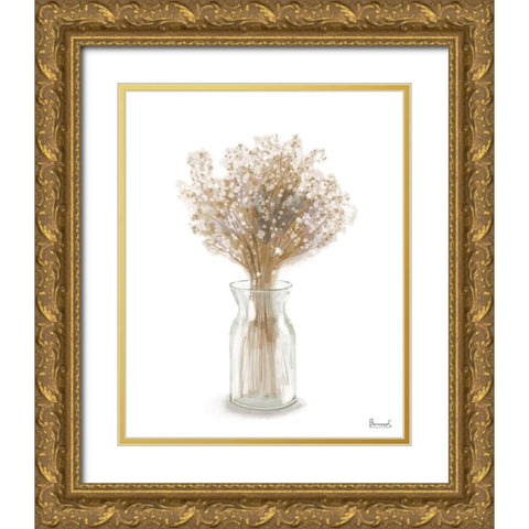 Dried  Flower II Gold Ornate Wood Framed Art Print with Double Matting by Bannarot