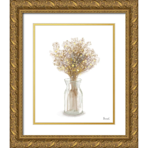 Dried  Flower yellow II Gold Ornate Wood Framed Art Print with Double Matting by Bannarot