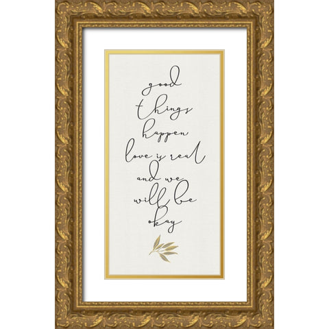 Botanical  Inspiration panel yellow gray I-Good Things Gold Ornate Wood Framed Art Print with Double Matting by HM Design