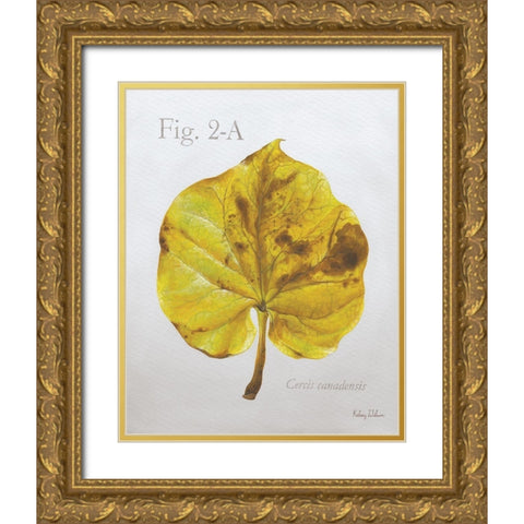 Autumn  Leaves on Gray IV-Redbud Gold Ornate Wood Framed Art Print with Double Matting by Wilson, Kelsey