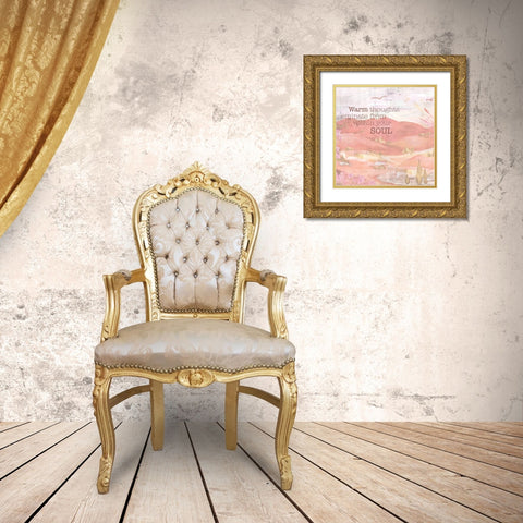 Textured  Sentiment landscape I Gold Ornate Wood Framed Art Print with Double Matting by Lee C