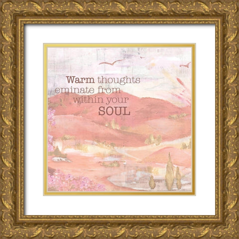 Textured  Sentiment landscape I Gold Ornate Wood Framed Art Print with Double Matting by Lee C