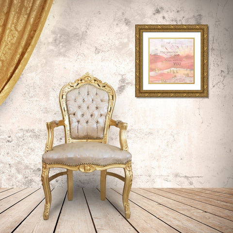 Textured  Sentiment landscape II Gold Ornate Wood Framed Art Print with Double Matting by Lee C