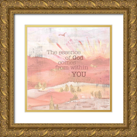 Textured  Sentiment landscape II Gold Ornate Wood Framed Art Print with Double Matting by Lee C