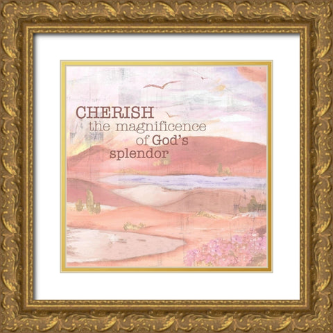 Textured  Sentiment landscape III Gold Ornate Wood Framed Art Print with Double Matting by Lee C