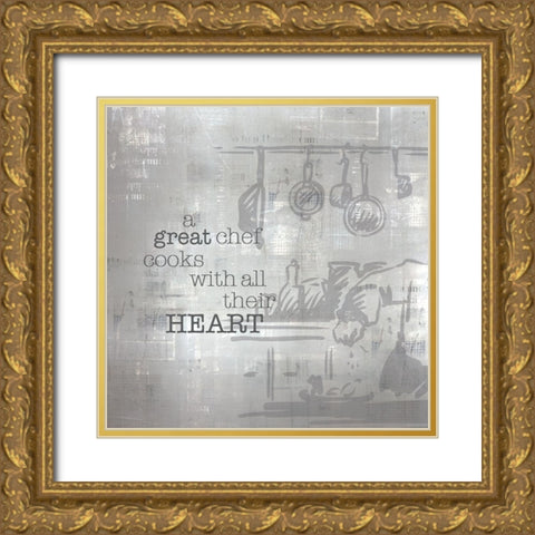 Textured  Sentiment kitchen I Gold Ornate Wood Framed Art Print with Double Matting by Lee C