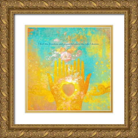 Creative  Visualization VII-Freedom Gold Ornate Wood Framed Art Print with Double Matting by Duirwaigh
