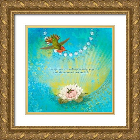 Creative  Visualization XV-Joy Gold Ornate Wood Framed Art Print with Double Matting by Duirwaigh