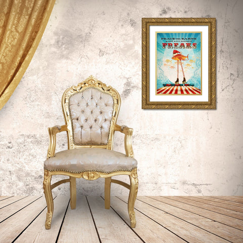 Colorful Christmas VIII-Freaks Gold Ornate Wood Framed Art Print with Double Matting by Duirwaigh