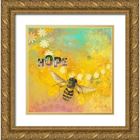 Living  Out Loud III-Hope Gold Ornate Wood Framed Art Print with Double Matting by Duirwaigh