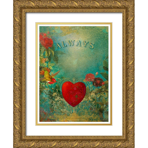 Living  Out Loud XII-Always Gold Ornate Wood Framed Art Print with Double Matting by Duirwaigh