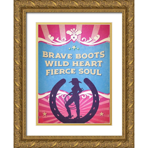 Sassy  Sentiment II-Fierce Gold Ornate Wood Framed Art Print with Double Matting by Duirwaigh