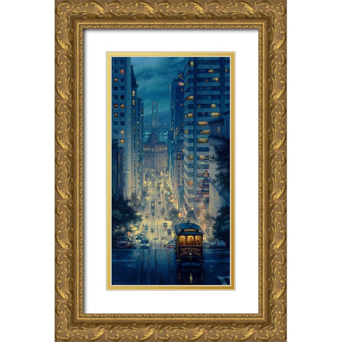 Light  Canyon Gold Ornate Wood Framed Art Print with Double Matting by Lushpin, E.