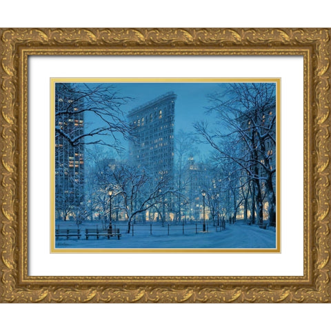 Winter  Icon Gold Ornate Wood Framed Art Print with Double Matting by Lushpin, E.