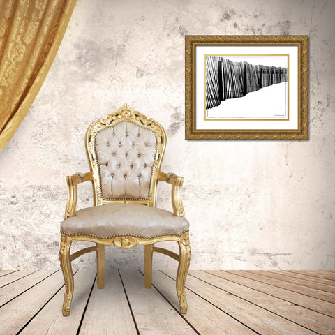 Fences  Make Good Neighbors Gold Ornate Wood Framed Art Print with Double Matting by Manelis, Jessica