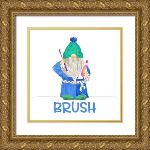 Bathroom  Gnomes II-Brush Boy Gold Ornate Wood Framed Art Print with Double Matting by Reed, Tara
