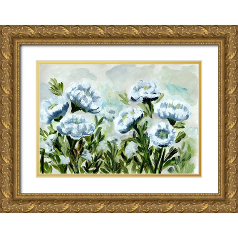 Popping  for Blue Gold Ornate Wood Framed Art Print with Double Matting by Chapman, Marcy