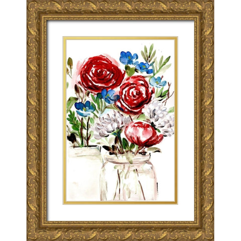 Proud  to be an American I Gold Ornate Wood Framed Art Print with Double Matting by Chapman, Marcy