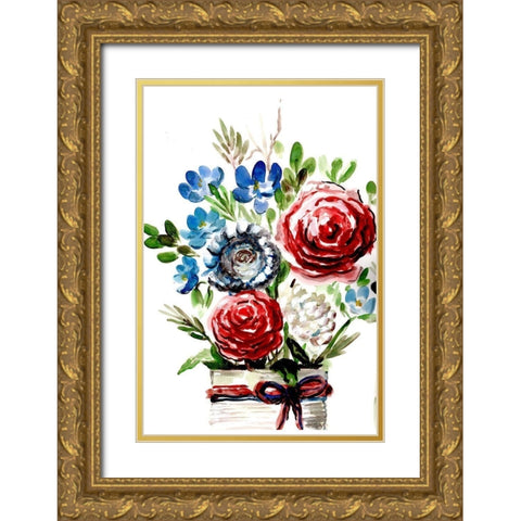 Proud  to be an American II Gold Ornate Wood Framed Art Print with Double Matting by Chapman, Marcy