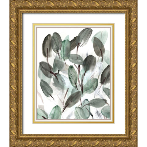 Farmhouse  Leafy I Gold Ornate Wood Framed Art Print with Double Matting by Chapman, Marcy