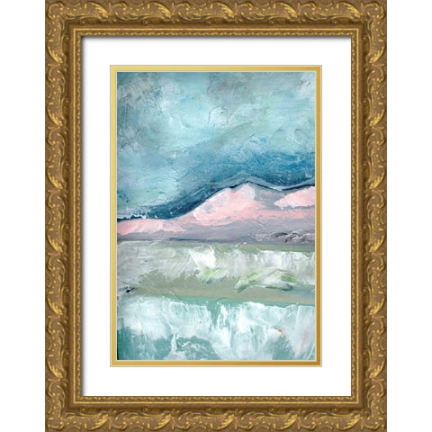 Blush  Pink Mountainscape I Gold Ornate Wood Framed Art Print with Double Matting by Chapman, Marcy