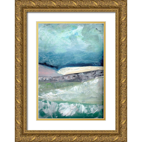 Blush  Pink Mountainscape II Gold Ornate Wood Framed Art Print with Double Matting by Chapman, Marcy