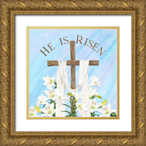 He is Risen IV-Risen Gold Ornate Wood Framed Art Print with Double Matting by Reed, Tara