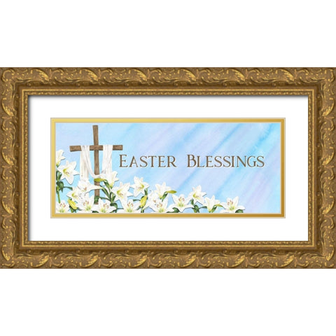 He  is Risen panel I-Easter Blessings Gold Ornate Wood Framed Art Print with Double Matting by Reed, Tara