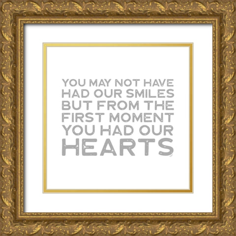 Adoption  Sentiments I-Our Hearts Gold Ornate Wood Framed Art Print with Double Matting by Reed, Tara