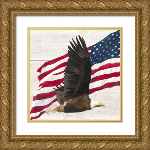Let  Freedom Soar V Gold Ornate Wood Framed Art Print with Double Matting by Reed, Tara