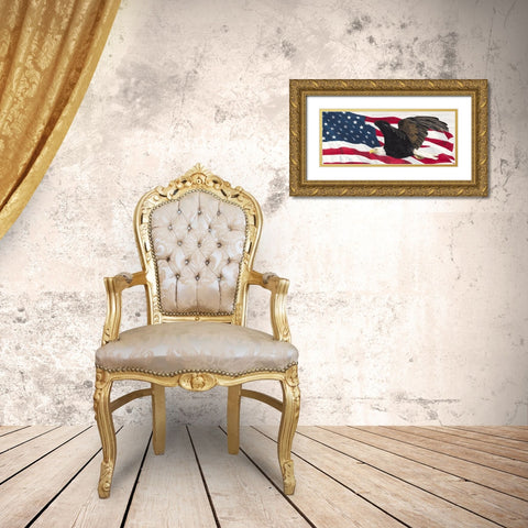 Let  Freedom Soar panel II Gold Ornate Wood Framed Art Print with Double Matting by Reed, Tara