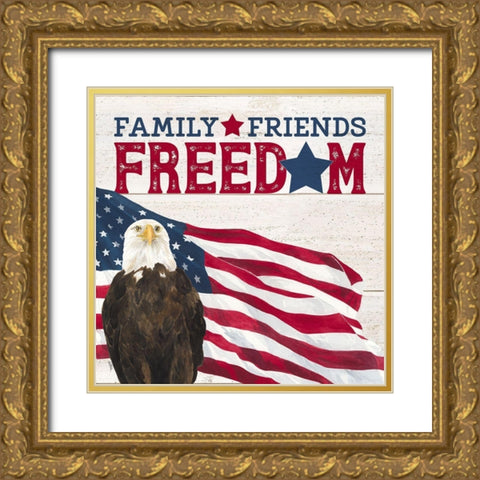 Let  Freedom Soar Sentiment II-Freedom Gold Ornate Wood Framed Art Print with Double Matting by Reed, Tara