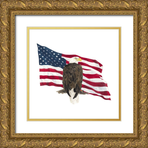 Let  Freedom Soar on white II Gold Ornate Wood Framed Art Print with Double Matting by Reed, Tara