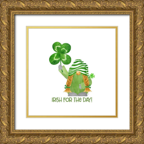 Luck  of the Gnomes VIII-Irish for the Day Gold Ornate Wood Framed Art Print with Double Matting by Reed, Tara