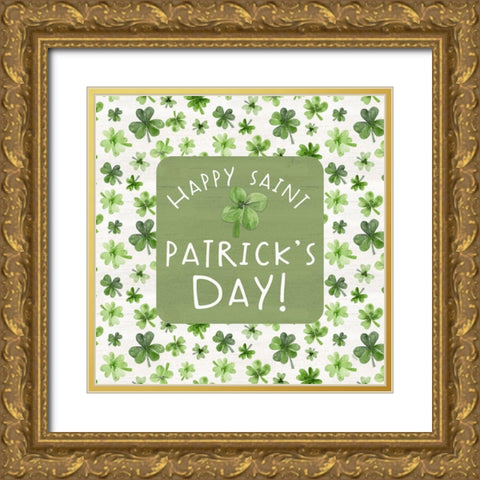 Shamrock  Rainbow Sentiment III-St Patricks Gold Ornate Wood Framed Art Print with Double Matting by Reed, Tara