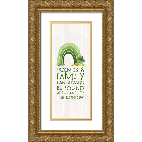 Shamrock  Rainbows vertical II-Friends and Family Gold Ornate Wood Framed Art Print with Double Matting by Reed, Tara