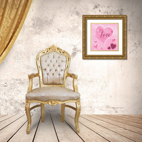 All You Need is Love Gold Ornate Wood Framed Art Print with Double Matting by Lee C