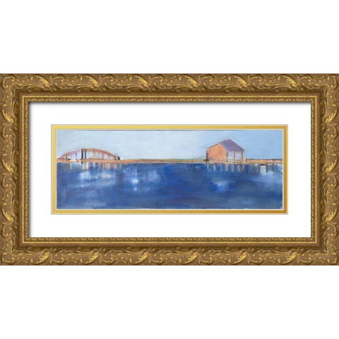 Bridge View Gold Ornate Wood Framed Art Print with Double Matting by Marie, Susanne