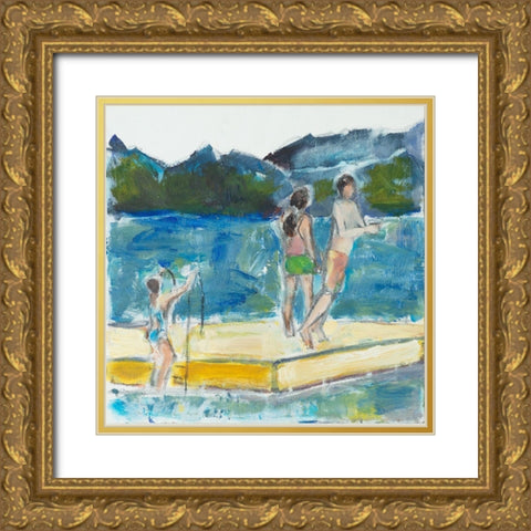 Floating Dock Gold Ornate Wood Framed Art Print with Double Matting by Marie, Susanne