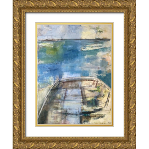 Last Ship Gold Ornate Wood Framed Art Print with Double Matting by Marie, Susanne