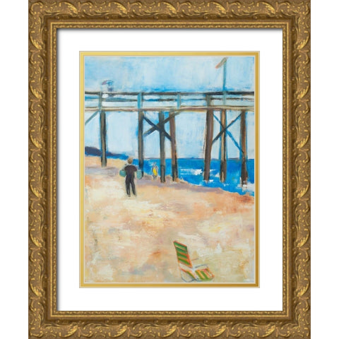 Under the Pier Gold Ornate Wood Framed Art Print with Double Matting by Marie, Susanne