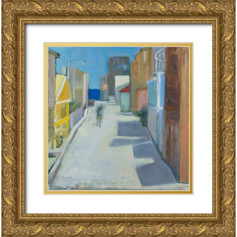 Alleyway Gold Ornate Wood Framed Art Print with Double Matting by Marie, Susanne