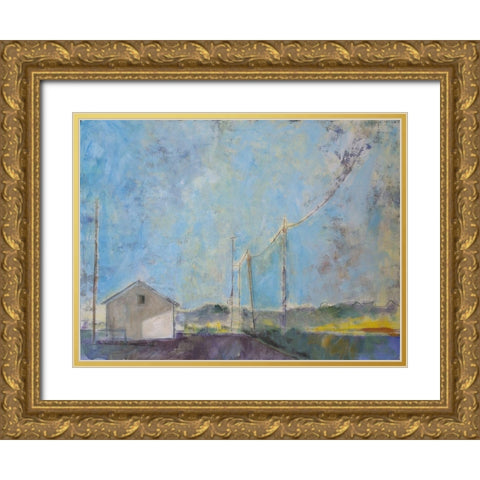 Blue Skies Gold Ornate Wood Framed Art Print with Double Matting by Marie, Susanne