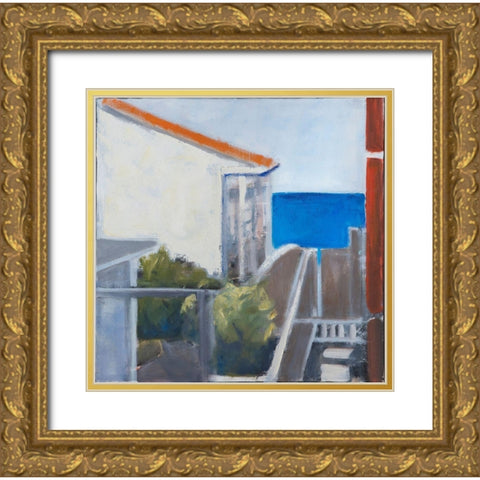 Coastal Lookout Gold Ornate Wood Framed Art Print with Double Matting by Marie, Susanne