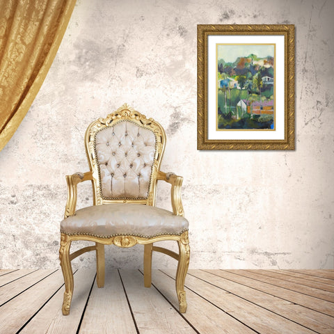 Home Away Gold Ornate Wood Framed Art Print with Double Matting by Marie, Susanne