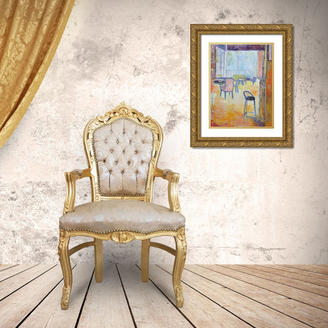 Sunroom Gold Ornate Wood Framed Art Print with Double Matting by Marie, Susanne