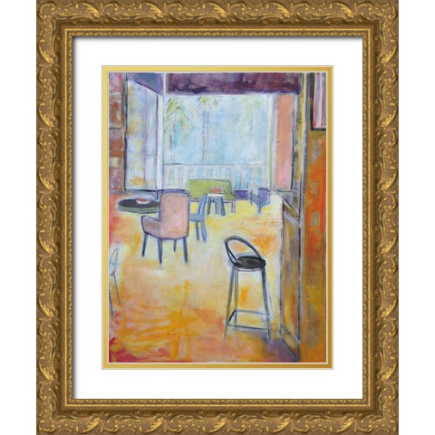 Sunroom Gold Ornate Wood Framed Art Print with Double Matting by Marie, Susanne