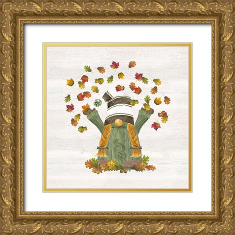 Fall Gnomes VI Gold Ornate Wood Framed Art Print with Double Matting by Reed, Tara